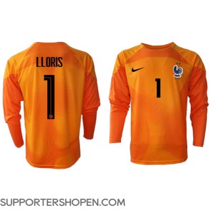 Frankrike Hugo Lloris #1 Målvakt Hemma Matchtröja VM 2022 Långärmad